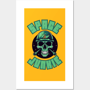 Space Junkie Logo Green Posters and Art